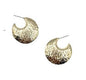 Matte Gold Hammered 1" Hoop Earring