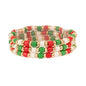 Red, Green, and White Beaded Set of 3 Christmas Stretch Bracelets