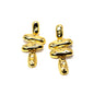 Gold Textured 3 Drop Metal Post Earring