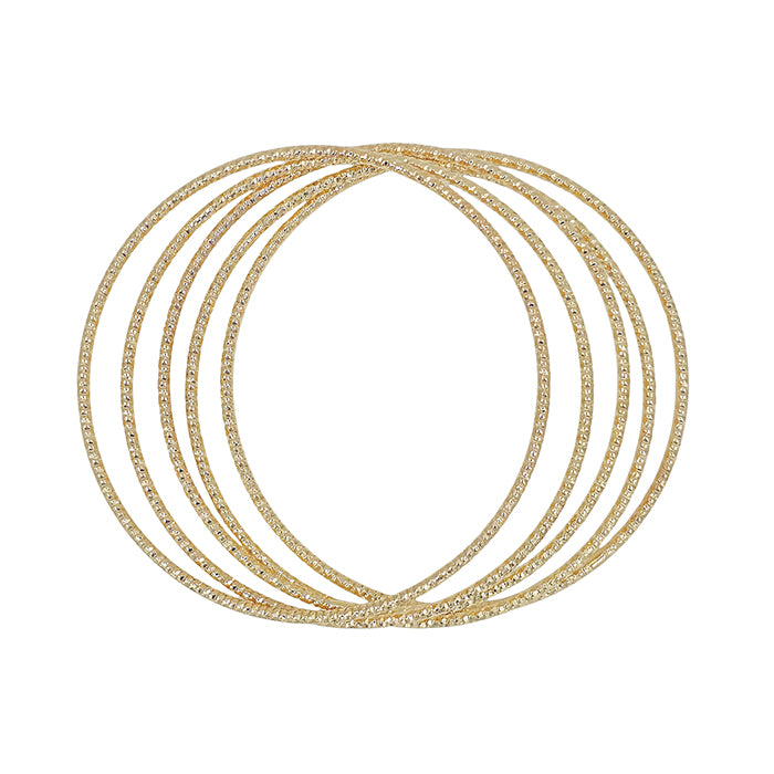 Gold Textured Set of 5 Bangles