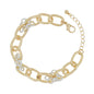 Gold Chain with Silver Knotted Accents 7.5"-8" Bracelet