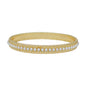 Gold Textured and Pearl Bangle Bracelet