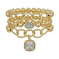 Set of 3 8MM & 10MM Clear Crystal Stone Stretch Bracelet