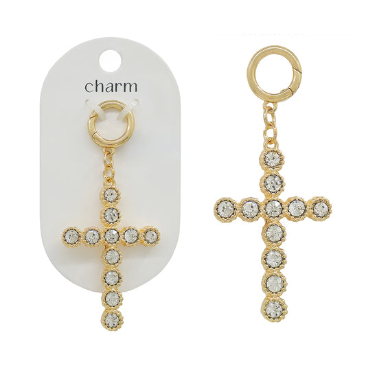 Clear Crystal Cross Scarf Necklace Attachment