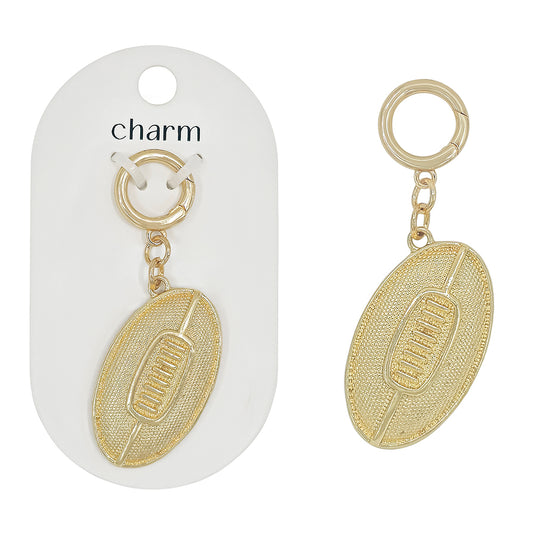 Gold Metal Football Cutout Clip on Charm, Perfect for the Gameday Silk Knotted Scarf Necklace,  VERY POPULAR!