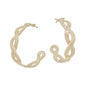 Worn Gold Braided 2" Hoop Earring