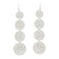 Silver Hammered Round 4 Drop 2" Earring