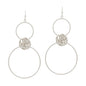 Silver Double Circle with Knot Accent 2" Earring