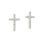 Silver Rhinestone Cross .5" Stud Earring