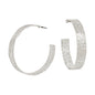 Silver Textured 1.75" Hoop, 7mm Wide