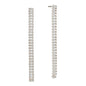 Silver Rectangle Crystals 2.5" Drop Earring