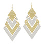 Gold and Silver Two Tone Geometric 2" Earring