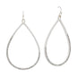 Silver and Rhinestone Open Teardrop 1.5" Earring