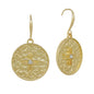 Hammered Open Circle with Rhinestone Coin 1" Earring
