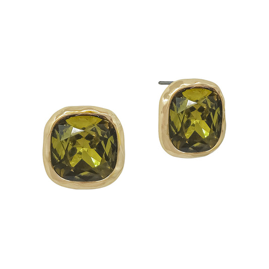 16MM Olive Stone Studded Earring