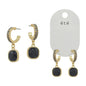 Double Row Small Black Diamond Pave Hoop Earring