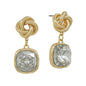 Clear Crystal Stone and Knotted 1.5" Earring