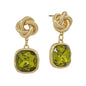 Olive Crystal Stone and Knotted 1.5" Earring