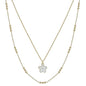 Gold Layered Chain with White Epoxy Flower 16"-18" Necklace