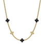 Gold Beaded with Black and Gold Cross Accents 16"-18" Necklace