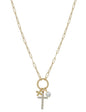 Gold Chain with Cross and Pearls Clip Charm 16"-18" Necklace