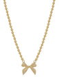 Gold Beaded Chain 16"-18" Necklace with Gold Bow