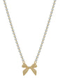 Pearl Beaded Chain 16"-18" Necklace with Gold Bow