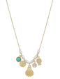 Gold Chain with Pearls and Sealife Charms 16"-18" Necklace