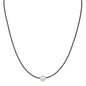 Black Leather Cord with Freshwater Pearl Pull String Necklace