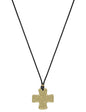 Black Cord Necklace with 1.5" Cross Charm