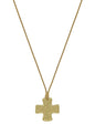 Brown Cord Necklace with 1.5" Cross Charm