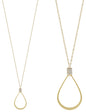 Gold Open Teardrop with Rhinestone Accent 36" Necklace