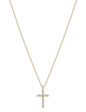 Gold Rhinestone .75" Cross on 16"-18" Necklace