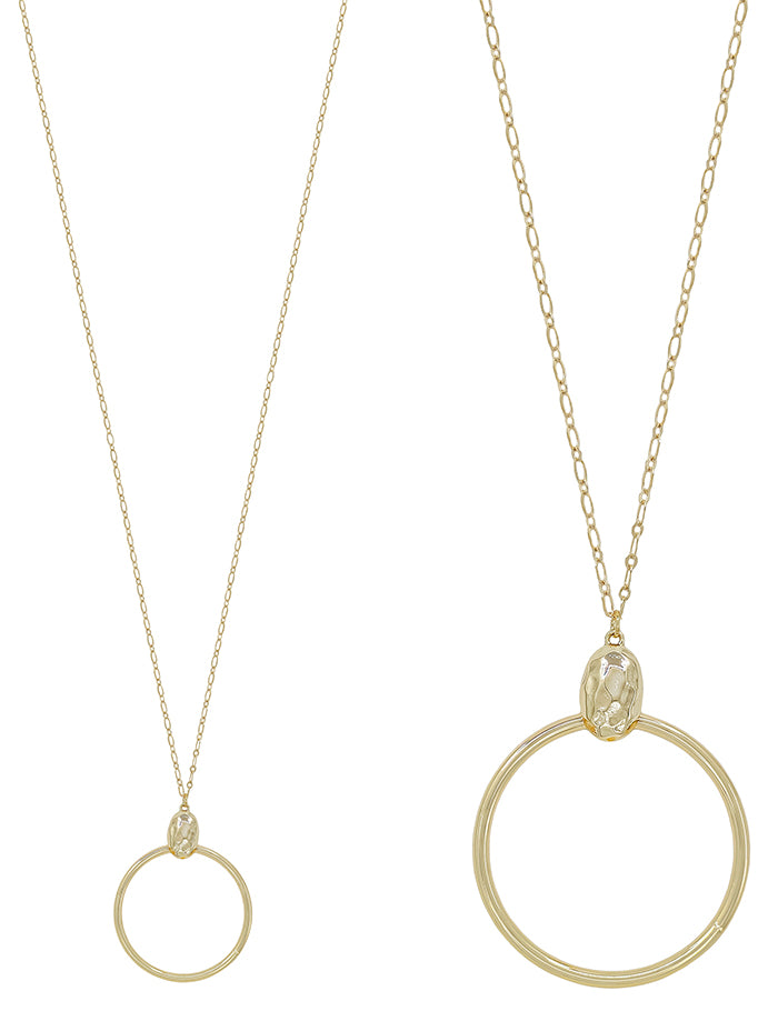 Gold Open Circle 36" Necklace