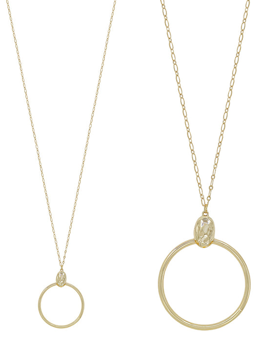 Gold Open Circle 36" Necklace