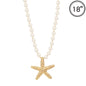 Freshwater Pearl Beaded 16"-18" with Gold Starfish Necklace