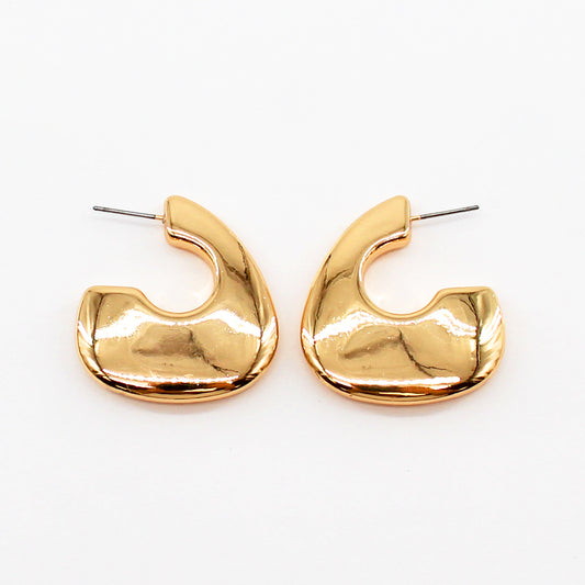 Gold Geometric 1.5" Hoop Earring