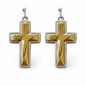 Silver Outline with Gold Puffy 1.5" Hook Earring