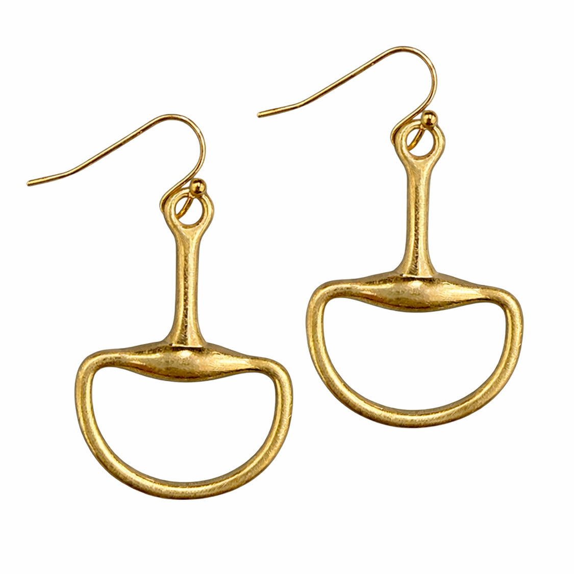 Gold Horsebit 1.5" Drop Earring