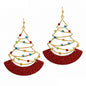Gold Metal Christmas Tree with Red Glitter Drop