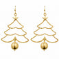 Gold Texture Christmas Tree with Ball Drop 1.5" Earring