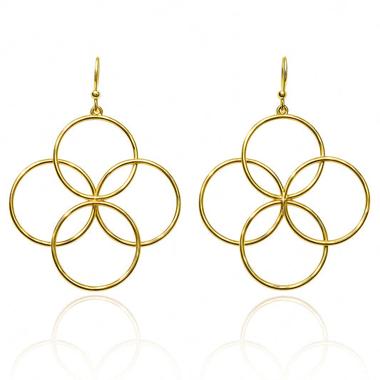 Gold Circles Geometric 1" Earring