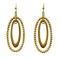 Gold Oval Textured 1.5" Drop Earrings