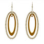 Gold and Silver Oval Textured 1.5" Drop Earrings