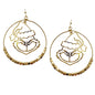 Gold Grinch Cutout Open Circle 2" Earring