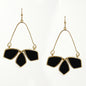 Black Suede Geometric Cut Out 1.5" Earrings