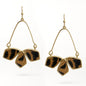 Cheetah Print Suede Geometric Cut Out 1.5" Earrings