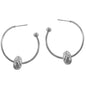 Silver 1.5" Hoop with Knot Accent Earring