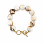 Natural Beaded and Gold Toggle Bracelet