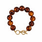 Brown Beaded and Gold Toggle Bracelet